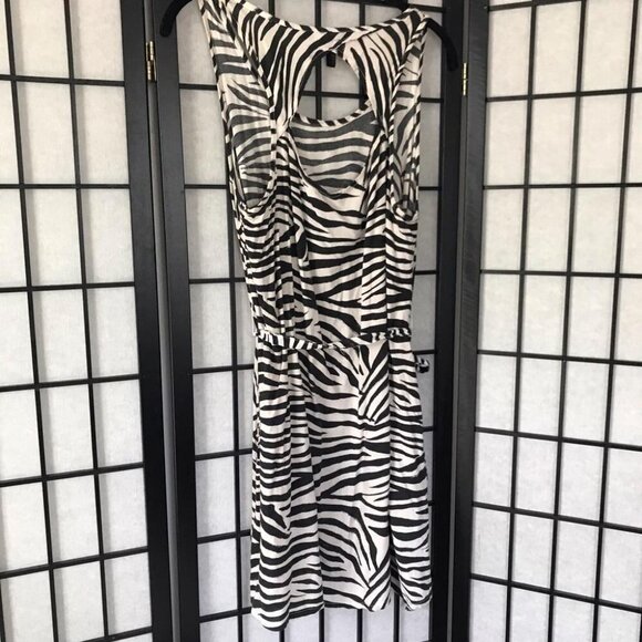 Zebra Animal Print Dress Black White Medium - Picture 5 of 7